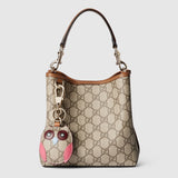 Emblem small bucket bag