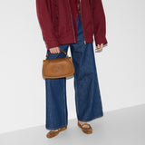 Blondie medium top handle bag Brown smooth leather