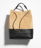 Shopping Bag Suede Calfskin, Shiny Lambskin & Gold-Tone