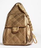 Metallic Grained Calfskin & Gold-Tone Metal Dark Gold
