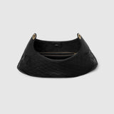 medium shoulder bag black leather