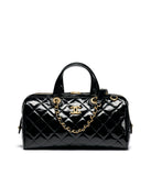 Large Bowling Bag Patent Crumpled Calfskin & Gold-Tone Metal