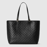 Emblem large tote bag black leather