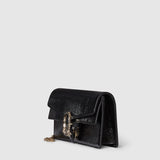 Dionysus clutch black leather