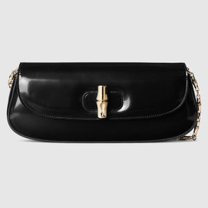 Bamboo Night clutch black leather