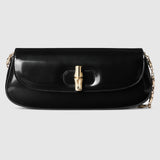 Bamboo Night clutch black leather