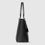 Emblem large tote bag black leather