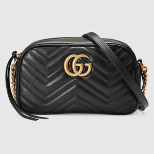 Marmont small camera bag black leather