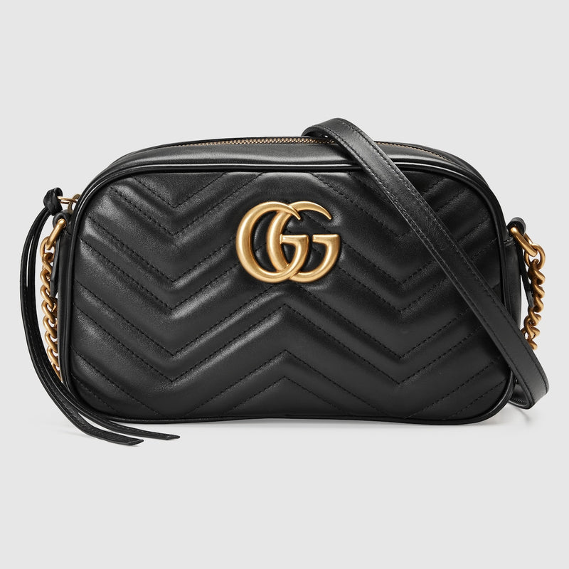 Marmont small camera bag black leather