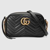 Marmont small camera bag black leather