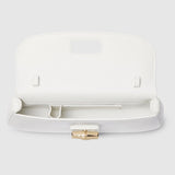 Bamboo Night clutch white leather