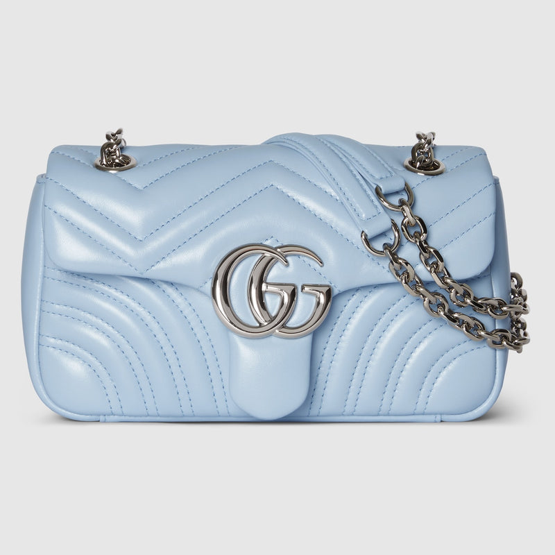 Marmont small shoulder bag light blue leather