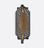 Large D-Dream Bag Blue Oblique Jacquard and Smooth
