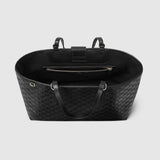 Emblem large tote bag black leather