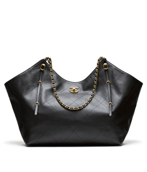 Maxi Shopping Bag Calfskin & Gold-Tone Metal