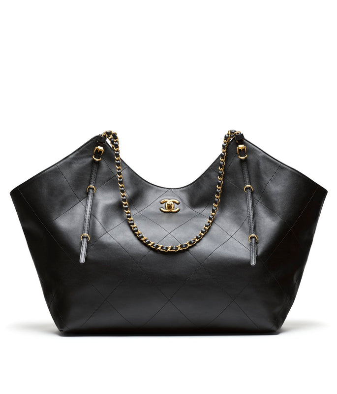 Maxi Shopping Bag Calfskin & Gold-Tone Metal