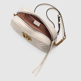 Marmont small camera bag white leather
