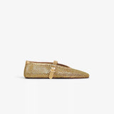 BALLET FLATS IN LAMINATED FISHNET