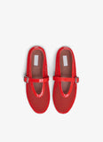 BALLET FLATS IN FISHNET RED