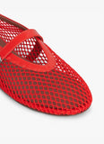 BALLET FLATS IN FISHNET RED