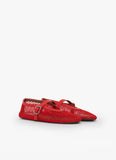 BALLET FLATS IN FISHNET RED