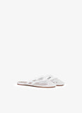 WHITE INFRADITO FLAT MULES IN FISHNET AND LEATHER