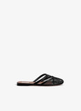 Fishnet Mule Sandals: Sexy French Flats with Brand Legacy black