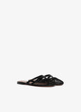 Fishnet Mule Sandals: Sexy French Flats with Brand Legacy black