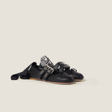 Nappa and calf leather ballerinas