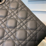 Medium Lady Bag Black Ultramatte Cannage Calfskin