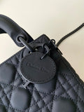 Mini Lady Bag Black Ultramatte Cannage Calfskin