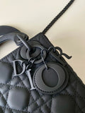 Mini Lady Bag Black Ultramatte Cannage Calfskin