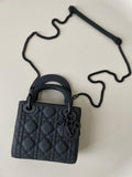 Mini Lady Bag Black Ultramatte Cannage Calfskin