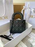 Mini Lady Bag Black Ultramatte Cannage Calfskin