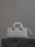 Latte Graphic Cannage Calfskin Medium Lady D-Joy Bag