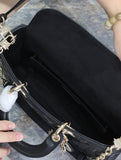 Lady D-Joy Handbag Black Embossed Quilted Pattern