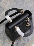 Lady handbag Black Embossed Quilted Pattern