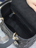 Lady handbag Black Embossed Quilted Pattern