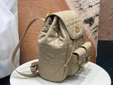 Medium Caro Backpack Desert Taupe Macrocannage Lambskin