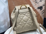Medium Caro Backpack Desert Taupe Macrocannage Lambskin