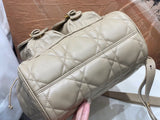 Medium Caro Backpack Desert Taupe Macrocannage Lambskin