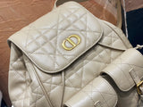 Medium Caro Backpack Desert Taupe Macrocannage Lambskin