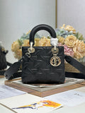 Lady Handbag Black Embossed Diamond Pattern 0538