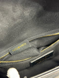 Lady Handbag Black Embossed Diamond Pattern 0538