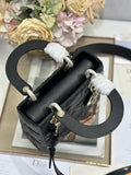 Lady Handbag Black Embossed Diamond Pattern 0538