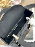 Lady Handbag Black Embossed Diamond Pattern 0538