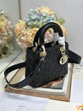 Lady Handbag Black Embossed Diamond Pattern 0538