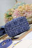 Small-sized Toujours Vertical Handbag Blue Tweed