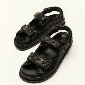 CC  Sandals Grained Calfskin  Black