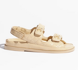 Sandals Shiny Lambskin Beige
